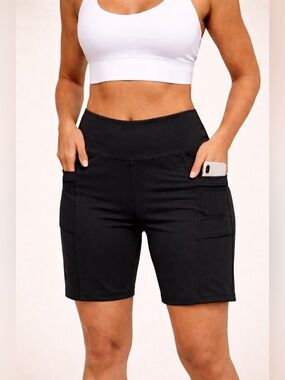 Level Up Active Black Biker Shorts XL NWT High Waist Gym Yoga